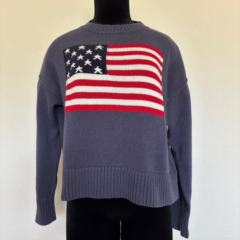 Old Navy Navy American Flag Knit Sweater